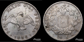 Chile, Santiago. 50 Centavos "Paloma". 1856.