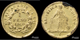 Chile, Santiago. 1 Peso "Igualdad". 1860. Nota: Falso de epoca.