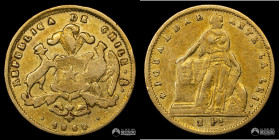 Chile, Santiago. 2 Pesos "Igualdad". 1860. Oro.