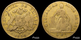 Chile, Santiago. 5 Pesos "Igualdad". 1852. Oro.