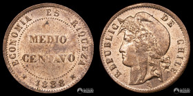Chile, Santiago. ½ Centavo. 1888.