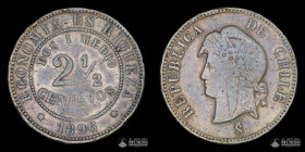 Chile, Santiago. 2 ½ Centavos. 1896.
