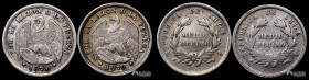 Chile, Santiago. Pareja: ½ Decimo "Aguila". 1870.