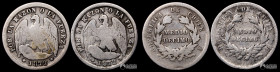 Chile, Santiago. Pareja: ½ Decimo "Aguila". 1872.