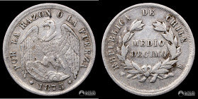 Chile, Santiago. ½ Decimo "Aguila". 1875.