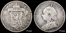 Chipre. 9 Piastras. 1901 (Victoria).