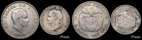 Colombia. Pareja: 2 Decimos, 50 Centavos. 1874-1912.