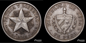 Cuba. 1 Peso. 1916.