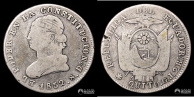 Ecuador, Quito. 2 Reales. 1852. GJ.