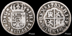 España, Sevilla. 1 Real. 1733 (Felipe V). PA.