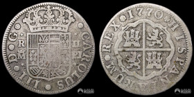 España, Madrid. 2 Reales. 1770 (Carlos III). PJ.