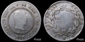 España, Madrid. 10 Reales. 1821 (Fernando VII).