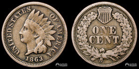 Estados Unidos, Filadelfia. 1 Centavo "Indian Head". 1863.