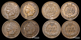 Estados Unidos. Lote de cuatro: 1 Centavo "Indian Head". 1900-1906.