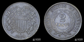 Estados Unidos, Filadelfia. 2 Centavos "Union Shield". 1864.