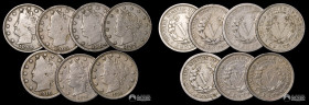 Estados Unidos. Lote de siete: 5 Centavos "Liberty Head". 1896-1911.