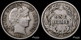 Estados Unidos. 1 Dime "Barber". 1910.