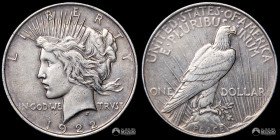 Estados Unidos, Filadelfia. 1 Dolar "Peace". 1922.