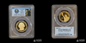 Estados Unidos, San Francisco. 1 Dolar "Presidencial". 2007. George Washington. PCGS PR69 DCAM.
