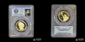 Estados Unidos, San Francisco. 1 Dolar "Presidencial". 2010. Franklin Pierce. PCGS PR69 DCAM.