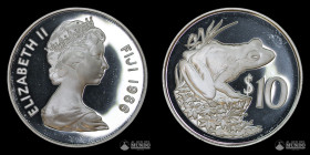 Fiyi. 10 Dolares. 1986. 25° Aniversario del Fondo Mundial para la Naturaleza.