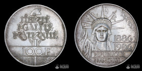 Francia, Paris. 100 Francos. 1986. Centenario de la Estatua de la Libertad.