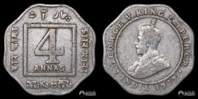 India (Raj britanico). 4 Annas. 1919 (Jorge V).