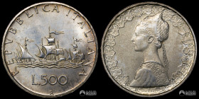 Italia, Roma. 500 Liras. 1986.