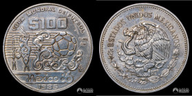 Mexico, Ciudad de Mexico. 100 Pesos. 1985. Copa Mundial de Futbol 1986 - Balon.