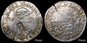 Paises Bajos, Utrecht. 28 Stuivers. 1665. Contramarca sobre moneda frisia.