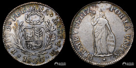 Peru, Lima. 2 Reales. 1826. JM.