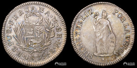 Peru, Lima. 2 Reales. 1839. MB.