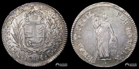 Peru, Lima. 2 Reales. 1841/0. MB.