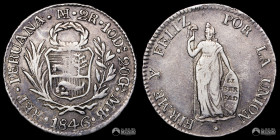 Peru, Lima. 2 Reales. 1846. MB.