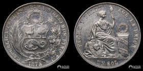 Peru, Lima. 1 Sol. 1875. YJ.