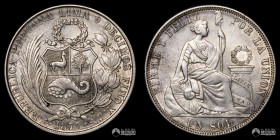 Peru, Lima. 1 Sol. 1879. YJ.