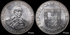 Portugal, Lisboa. 50 Escudos. 1969. Centenario del mariscal Antonio de Fragoso Carmona.