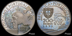 Portugal, Lisboa. 200 Escudos. 1991. Descubrimientos portugueses - Colon y Portugal.