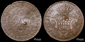 Portugal (Islas Azores), Lisboa. 20 Reis. 1843 (Maria II).