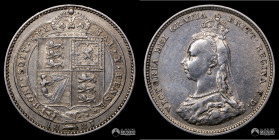 Reino Unido, Londres. 6 Peniques. 1887 (Victoria).