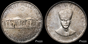 Turquia, Estambul. 25 Liras. 1970. 50° Aniversario de la Asamblea Nacional en Ankara.