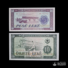Albania, Banco Estatal. Pareja de billetes a catalogar. 1976.