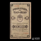 Argentina, Provincia de San Juan. 1 Peso. 1916. LETRA DE TESORERIA.