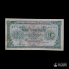 Belgica, Banco Nacional. 10 Francos (2 Belgas). 1943 (Leopoldo III).