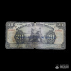 Bolivia, Banco Central. 20 Bolivianos. 1929. RESELLO SOBRE BILLETE DE 1911.