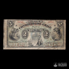 Chile, Banco Consolidado. 2 Pesos. 1877.