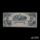 Chile, Banco de D. Matte y Cia. 20 Pesos. S/F (excedente).