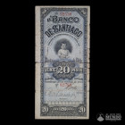 Chile, Banco de Santiago. 20 Pesos. 1886.