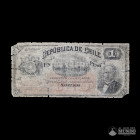 Chile, Republica (Ministerio de Hacienda). 1 Peso. 1898.