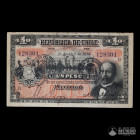 Chile, Republica (Ministerio de Hacienda). 1 Peso. 1914.